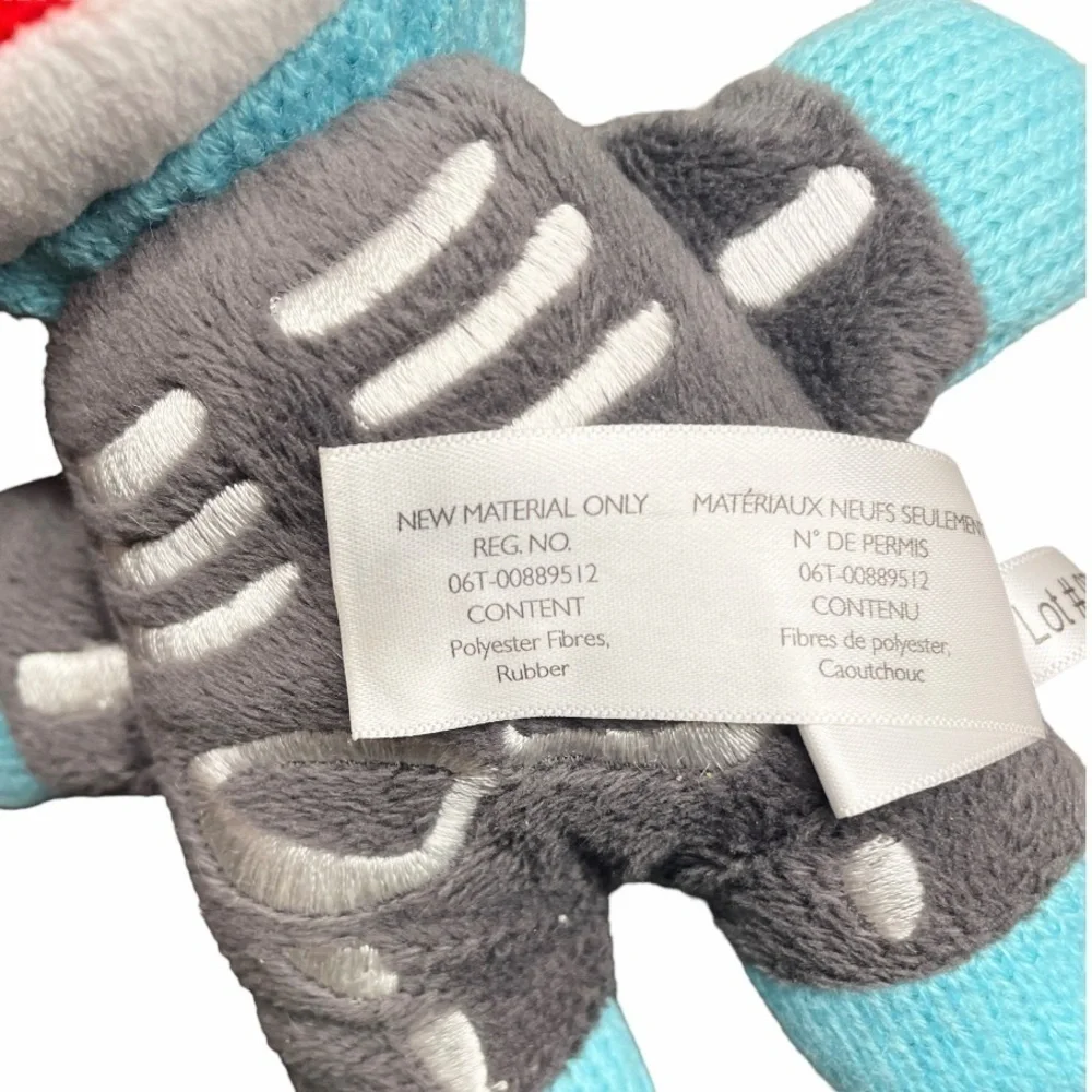 BUNDLE Two Halloween Stuffed Animals Plush X Ray Skeleton Sock Monkey Panda Bear